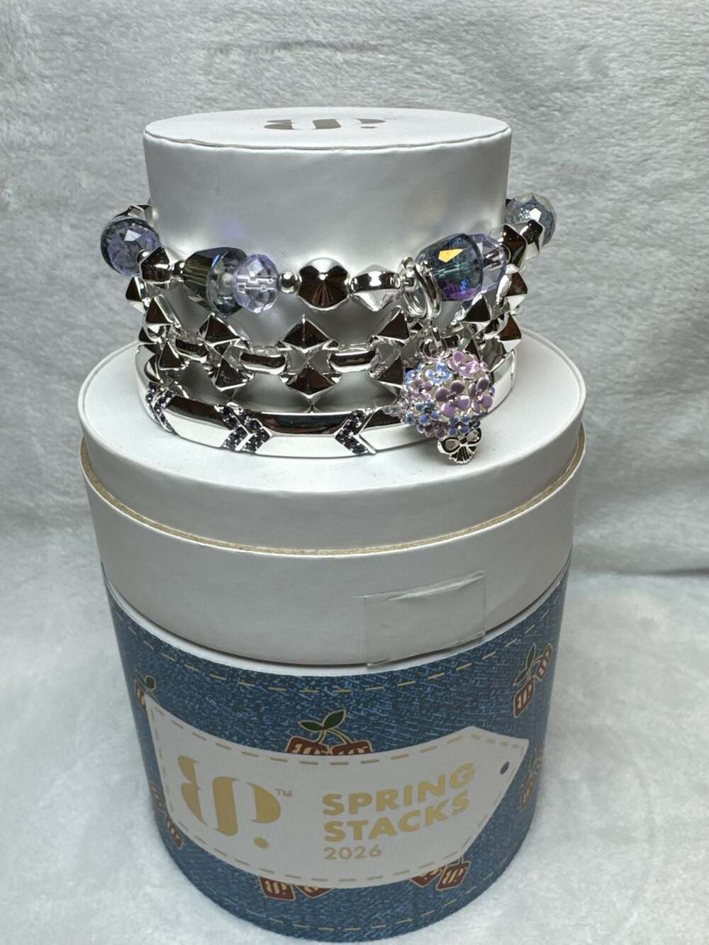 Bomb Party Spring Stacks 2026 Blooming Beauty Enamel Floral Bouquet on Silver